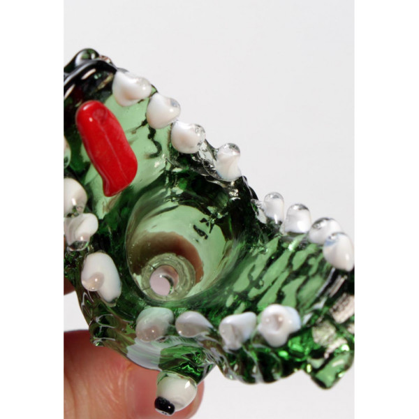 Skleněný kotlík Grace Glass Krokodýl 14,5mm, zelený
