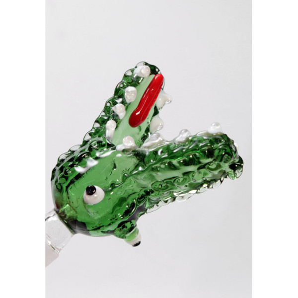 Skleněný kotlík Grace Glass Krokodýl 14,5mm, zelený