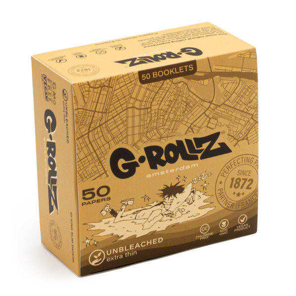 G-ROLLZ  King Size Unbleached Extra Thin papírky
