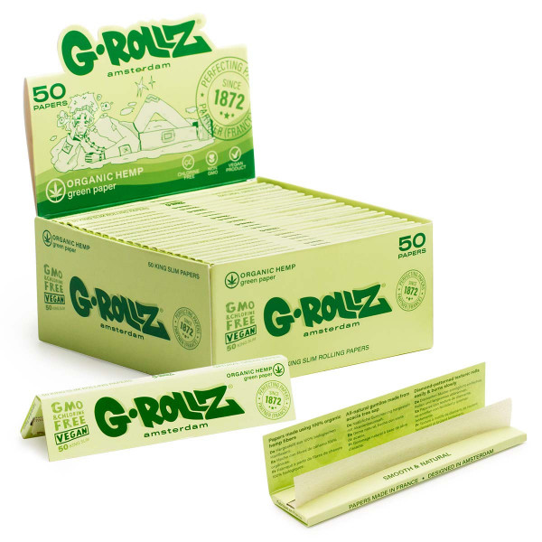 G-ROLLZ King Size Organic Green Hemp papírky