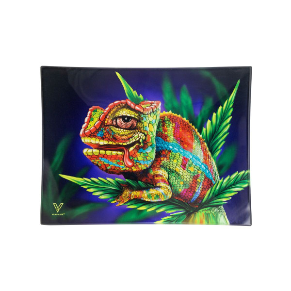 Tácek skleněný  Chameleon 16x12cm
